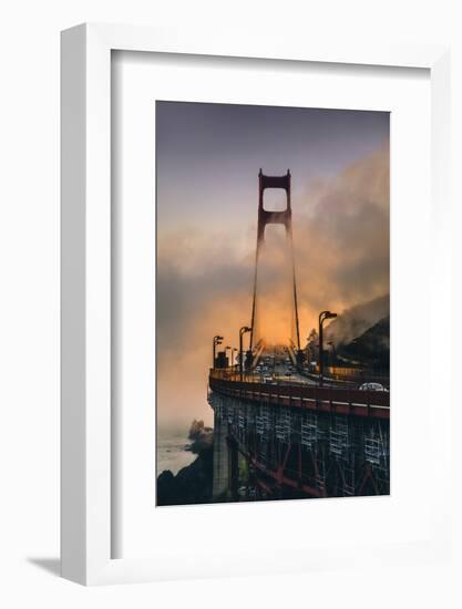 Fog Light Mood Afternoon, North Tower - Golden Gate Bridge - San Francisco-Vincent James-Framed Photographic Print