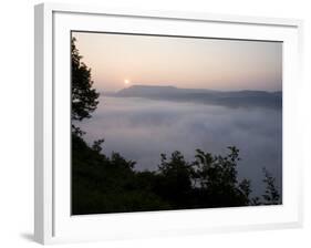 Fog on the Connecticut River, Sugarloaf Mountain State Reservation, Deerfield, Massachusetts, USA-Jerry & Marcy Monkman-Framed Photographic Print