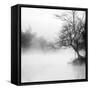 Fog on the Lake 1-Sally Linden-Framed Stretched Canvas