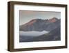 Fog over mountain at dawn, Aoraki/Mount Cook National Park, Canterbury, South Island, New Zealand-null-Framed Photographic Print