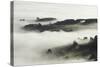 Fog over Otago Harbour and Otago Peninsula, Dunedin, South Island, New Zealand-David Wall-Stretched Canvas