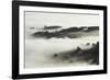 Fog over Otago Harbour and Otago Peninsula, Dunedin, South Island, New Zealand-David Wall-Framed Photographic Print