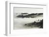 Fog over Otago Harbour and Otago Peninsula, Dunedin, South Island, New Zealand-David Wall-Framed Photographic Print