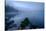 Fog over pond at sunrise, Copperas Pond, Adirondack Mountains State Park, New York State, USA-null-Stretched Canvas