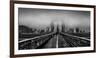 Fog over the Brooklyn Bridge, Brooklyn, Manhattan, New York City, New York State, USA-null-Framed Photographic Print