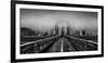 Fog over the Brooklyn Bridge, Brooklyn, Manhattan, New York City, New York State, USA-null-Framed Photographic Print