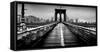 Fog over the Brooklyn Bridge, Brooklyn, Manhattan, New York City, New York State, USA-null-Framed Stretched Canvas