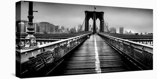 Fog over the Brooklyn Bridge, Brooklyn, Manhattan, New York City, New York State, USA-null-Stretched Canvas