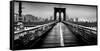 Fog over the Brooklyn Bridge, Brooklyn, Manhattan, New York City, New York State, USA-null-Framed Stretched Canvas