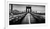 Fog over the Brooklyn Bridge, Brooklyn, Manhattan, New York City, New York State, USA-null-Framed Photographic Print