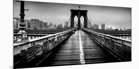 Fog over the Brooklyn Bridge, Brooklyn, Manhattan, New York City, New York State, USA-null-Mounted Photographic Print