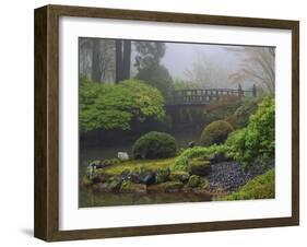 Fog, Portland Japanese Garden, Portland, USA, Oregon-Michel Hersen-Framed Premium Photographic Print