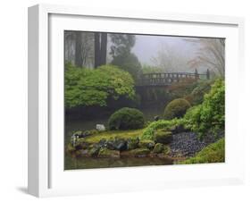 Fog, Portland Japanese Garden, Portland, USA, Oregon-Michel Hersen-Framed Premium Photographic Print