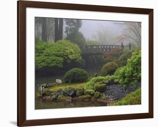 Fog, Portland Japanese Garden, Portland, USA, Oregon-Michel Hersen-Framed Photographic Print