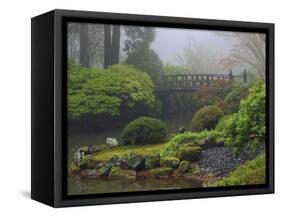 Fog, Portland Japanese Garden, Portland, USA, Oregon-Michel Hersen-Framed Stretched Canvas