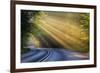 Fog Rays over Pierre Stocking Drive in Sleeping Bear National Lakeshore Near Empire, Michigan, Usa-Chuck Haney-Framed Photographic Print