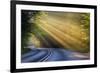 Fog Rays over Pierre Stocking Drive in Sleeping Bear National Lakeshore Near Empire, Michigan, Usa-Chuck Haney-Framed Photographic Print