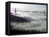 Fog Shrouds the Golden Gate Bridge and the Marin Headlands Near Sausalito-null-Framed Stretched Canvas