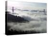 Fog Shrouds the Golden Gate Bridge and the Marin Headlands Near Sausalito-null-Stretched Canvas