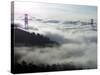 Fog Shrouds the Golden Gate Bridge and the Marin Headlands Near Sausalito-null-Stretched Canvas