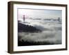 Fog Shrouds the Golden Gate Bridge and the Marin Headlands Near Sausalito-null-Framed Premium Photographic Print