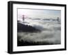Fog Shrouds the Golden Gate Bridge and the Marin Headlands Near Sausalito-null-Framed Premium Photographic Print