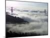 Fog Shrouds the Golden Gate Bridge and the Marin Headlands Near Sausalito-null-Mounted Premium Photographic Print