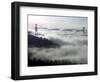 Fog Shrouds the Golden Gate Bridge and the Marin Headlands Near Sausalito-null-Framed Photographic Print