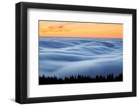 Fog Stream at Sunset, Mount Tam, Pacific Ocaen, San Francisco-Vincent James-Framed Photographic Print