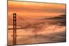 Fog Sweep at Golden Gate Bridge at Sunrise San Francisco Morning-Vincent James-Mounted Photographic Print