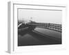 Fog White Out Bridge at Lake Merritt, Oakland-null-Framed Premium Photographic Print