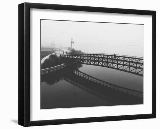 Fog White Out Bridge at Lake Merritt, Oakland-null-Framed Photographic Print