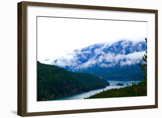 Foggy Afternoon In The Pacific Northwest Looking At Diablo Lake In North Cascades National Park, Wa-Hannah Dewey-Framed Photographic Print