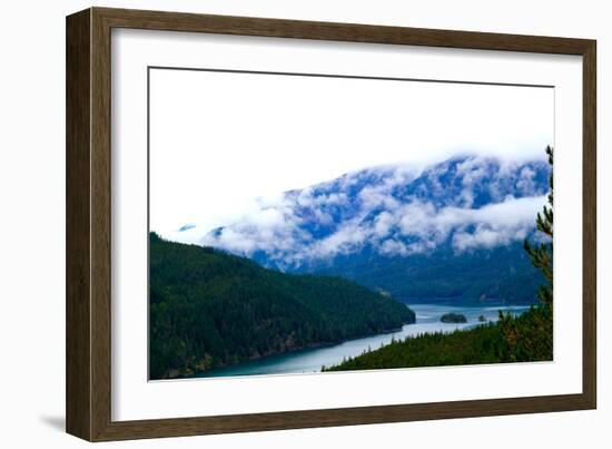 Foggy Afternoon In The Pacific Northwest Looking At Diablo Lake In North Cascades National Park, Wa-Hannah Dewey-Framed Photographic Print