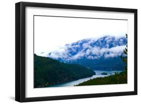 Foggy Afternoon In The Pacific Northwest Looking At Diablo Lake In North Cascades National Park, Wa-Hannah Dewey-Framed Photographic Print