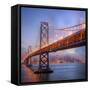 Foggy Blue Hour at Bay Bridge, San Francisco, Square-Vincent James-Framed Stretched Canvas