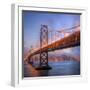 Foggy Blue Hour at Bay Bridge, San Francisco, Square-Vincent James-Framed Photographic Print