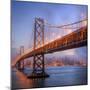 Foggy Blue Hour at Bay Bridge, San Francisco, Square-Vincent James-Mounted Photographic Print