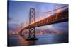 Foggy Blue Hour at Bay Bridge, San Francisco-Vincent James-Stretched Canvas