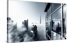Foggy City-null-Stretched Canvas