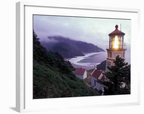 Foggy Day at the Heceta Head Lighthouse, Oregon, USA-Janis Miglavs-Framed Photographic Print