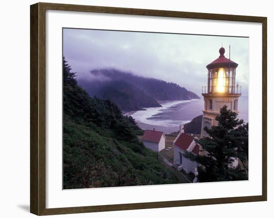 Foggy Day at the Heceta Head Lighthouse, Oregon, USA-Janis Miglavs-Framed Photographic Print