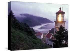 Foggy Day at the Heceta Head Lighthouse, Oregon, USA-Janis Miglavs-Stretched Canvas