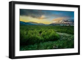 Foggy Evening with the Midnight Sun, Eyjafjordur, Northern Iceland-Ragnar Th Sigurdsson-Framed Photographic Print