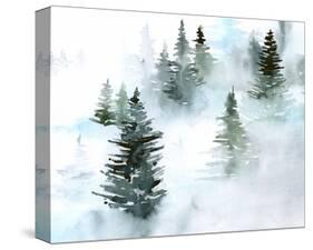 Foggy Evergreens I-Jennifer Parker-Stretched Canvas