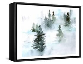 Foggy Evergreens I-Jennifer Parker-Framed Stretched Canvas