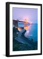 Foggy Golden Gate Before Dawn, Fort Point San Francisco-Vincent James-Framed Photographic Print