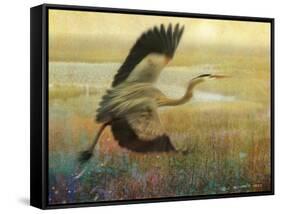 Foggy Heron I-Chris Vest-Framed Stretched Canvas