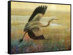 Foggy Heron I-Chris Vest-Framed Stretched Canvas