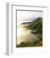 Foggy Japanese Valley in Fall-null-Framed Art Print